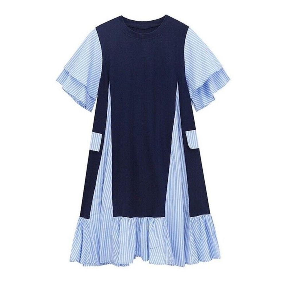 Avantlook Blue Flutter Sleeve Sundress